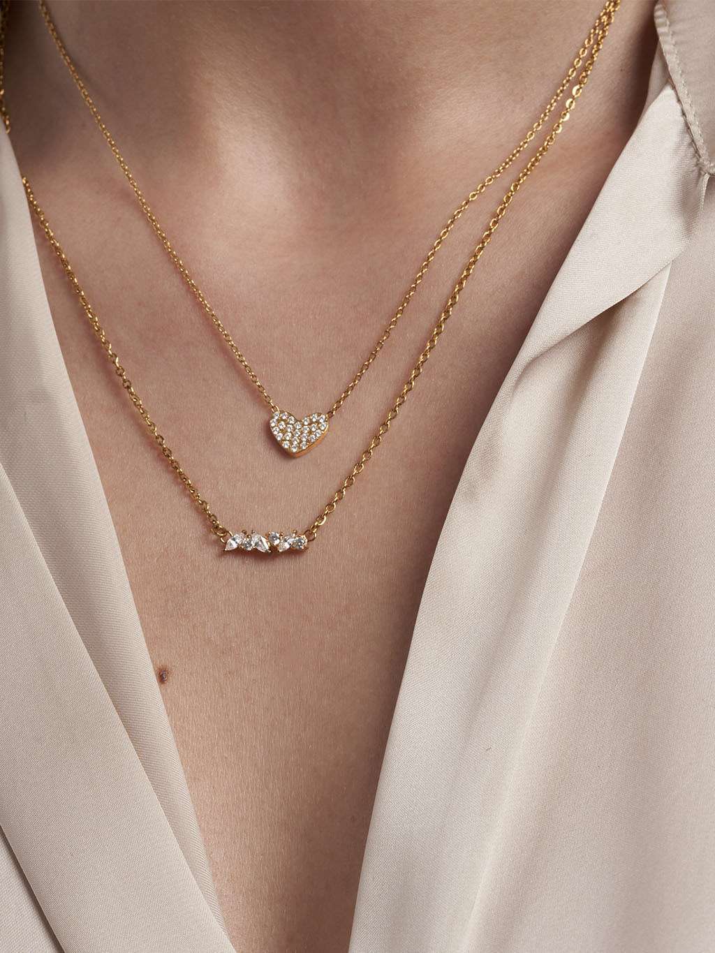 Precious Heart Halskette Gold - Dorose | Wasserfester Schmuck, 18K vergoldet