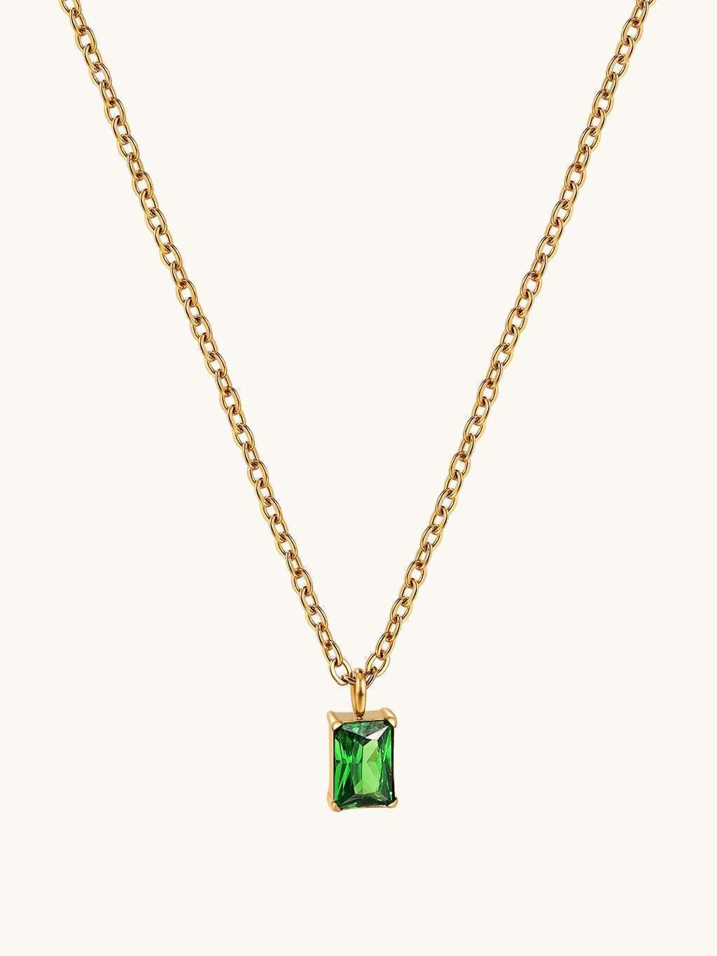 Pure Dream Kette mit Zirkonia Grün - Dorose | Wasserfester Schmuck, 18K vergoldet