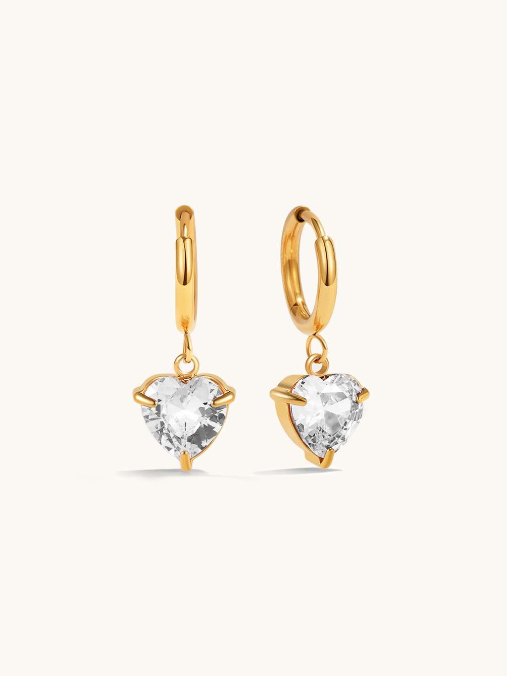 Pure Love Heart Hoop Ohrringe Gold - Dorose | Wasserfester Schmuck, 18K vergoldet