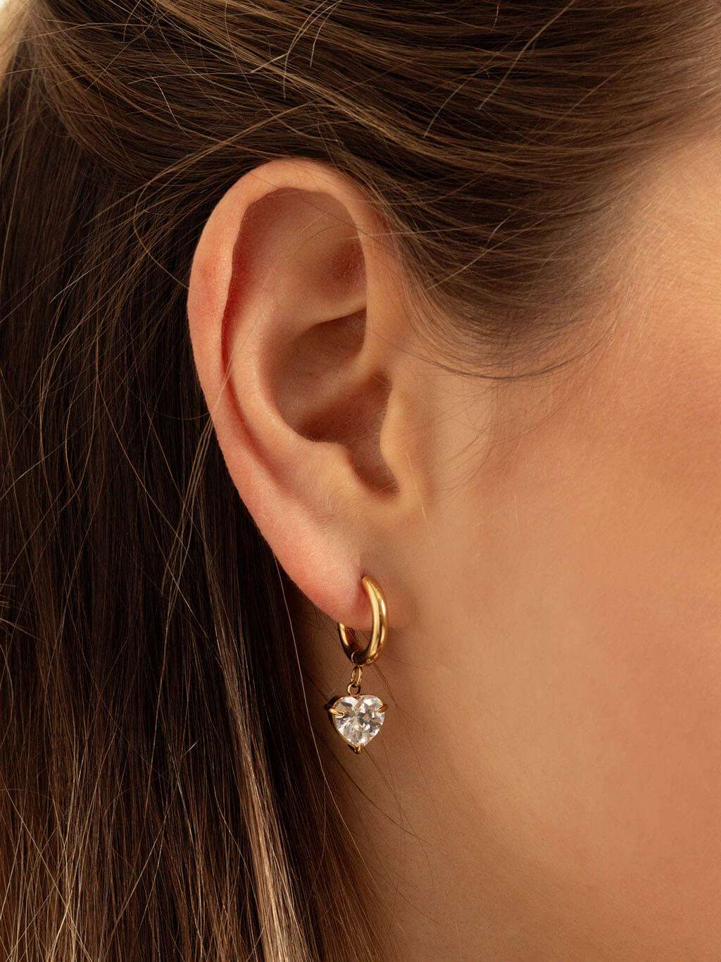 Pure Love Heart Hoop Ohrringe Gold - Dorose | Wasserfester Schmuck, 18K vergoldet