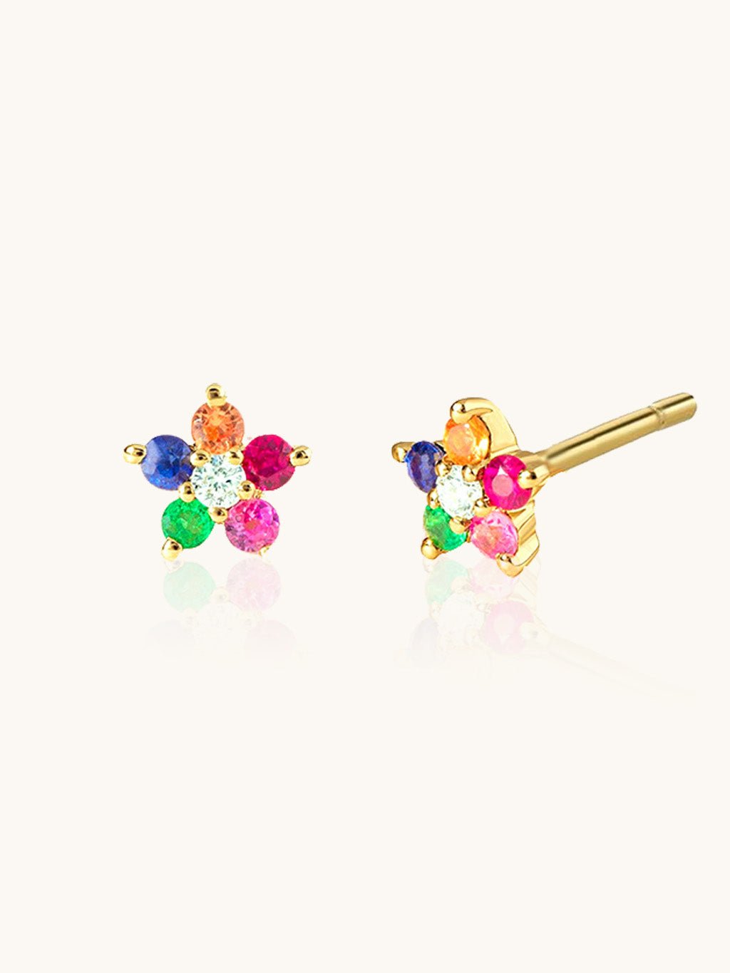 Rainbow Flower Ohrringe Gold - Dorose | Wasserresistent, kein Verfärben