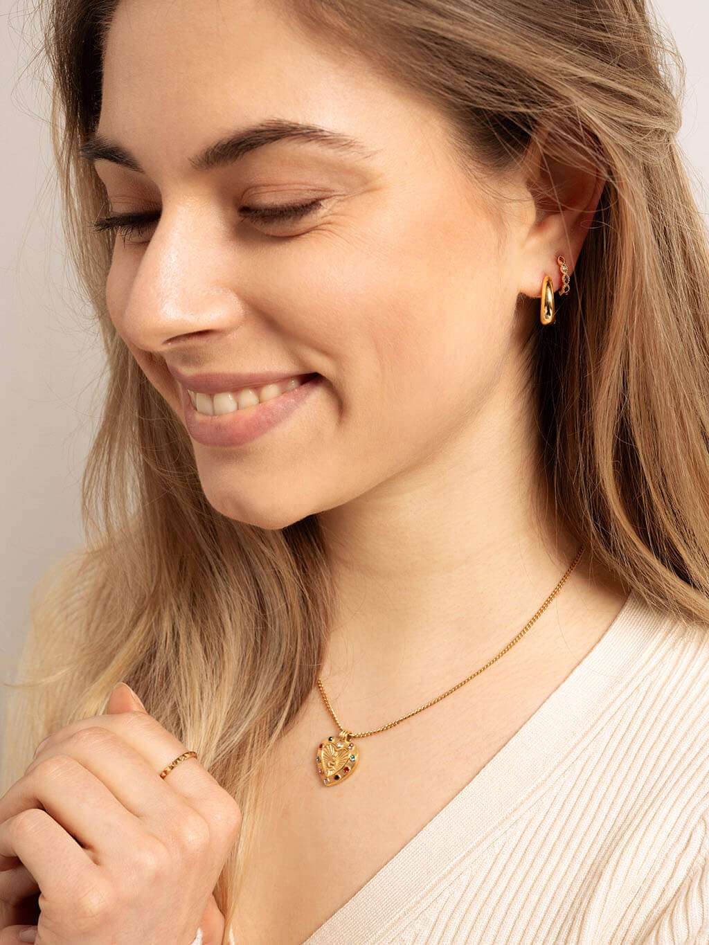Rainbow Shine Hoop Ohrringe Gold - Dorose | Wasserfester Schmuck, 18K vergoldet