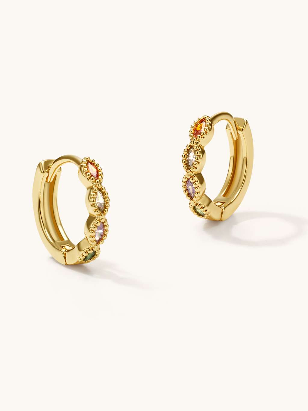 Rainbow Shine Hoop Ohrringe Gold - Dorose | Wasserfester Schmuck, 18K vergoldet