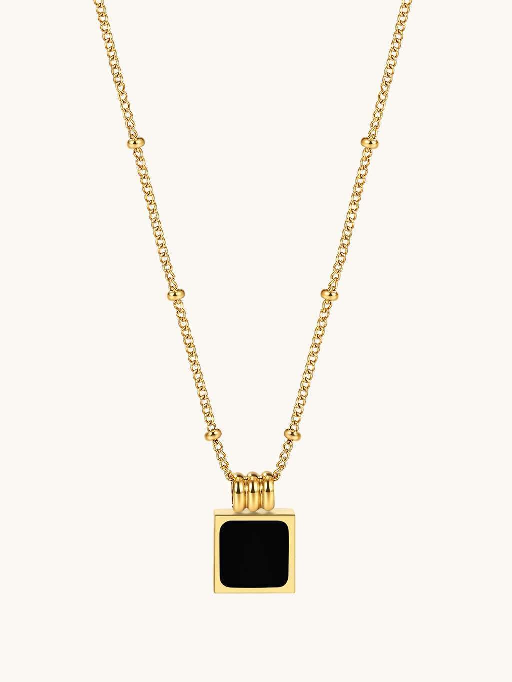 Rectangle Locket Halskette Gold - Dorose | Wasserfester Schmuck, 18K vergoldet