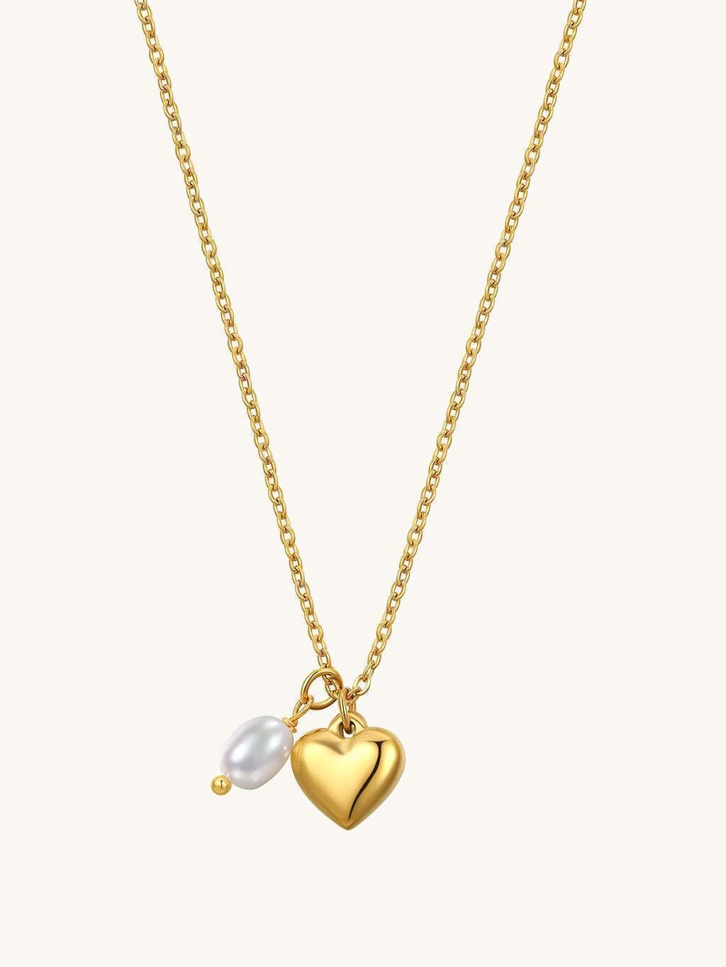 Reines Perlenherzcollier Gold - Dorose | Wasserfester Schmuck, 18K vergoldet