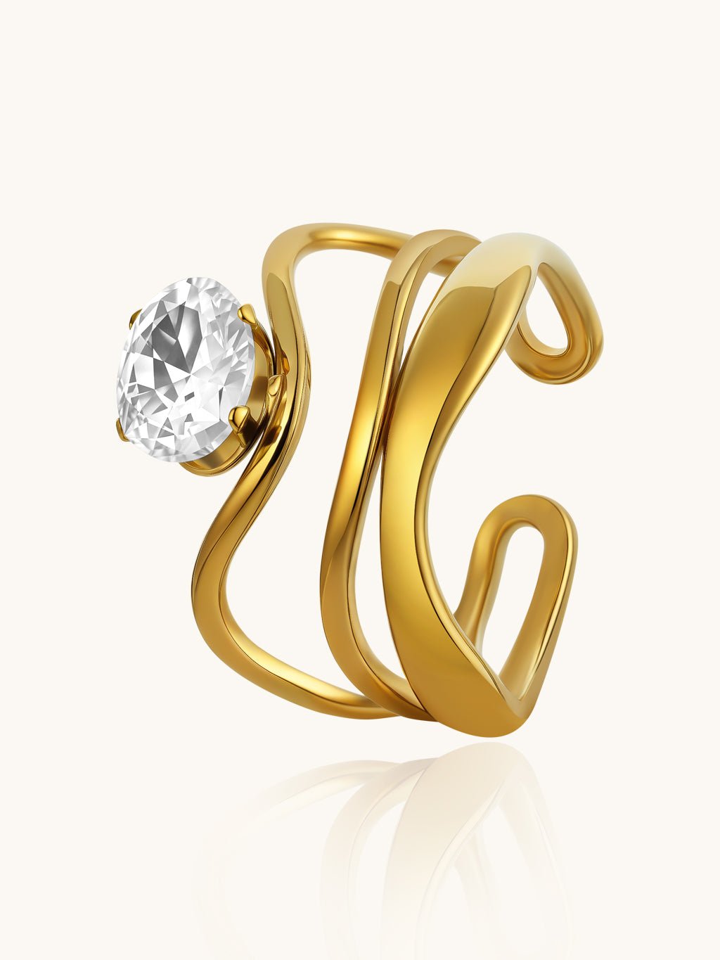 Ripples Open Ring Gold 56mm - Dorose | Wasserresistent, kein Verfärben