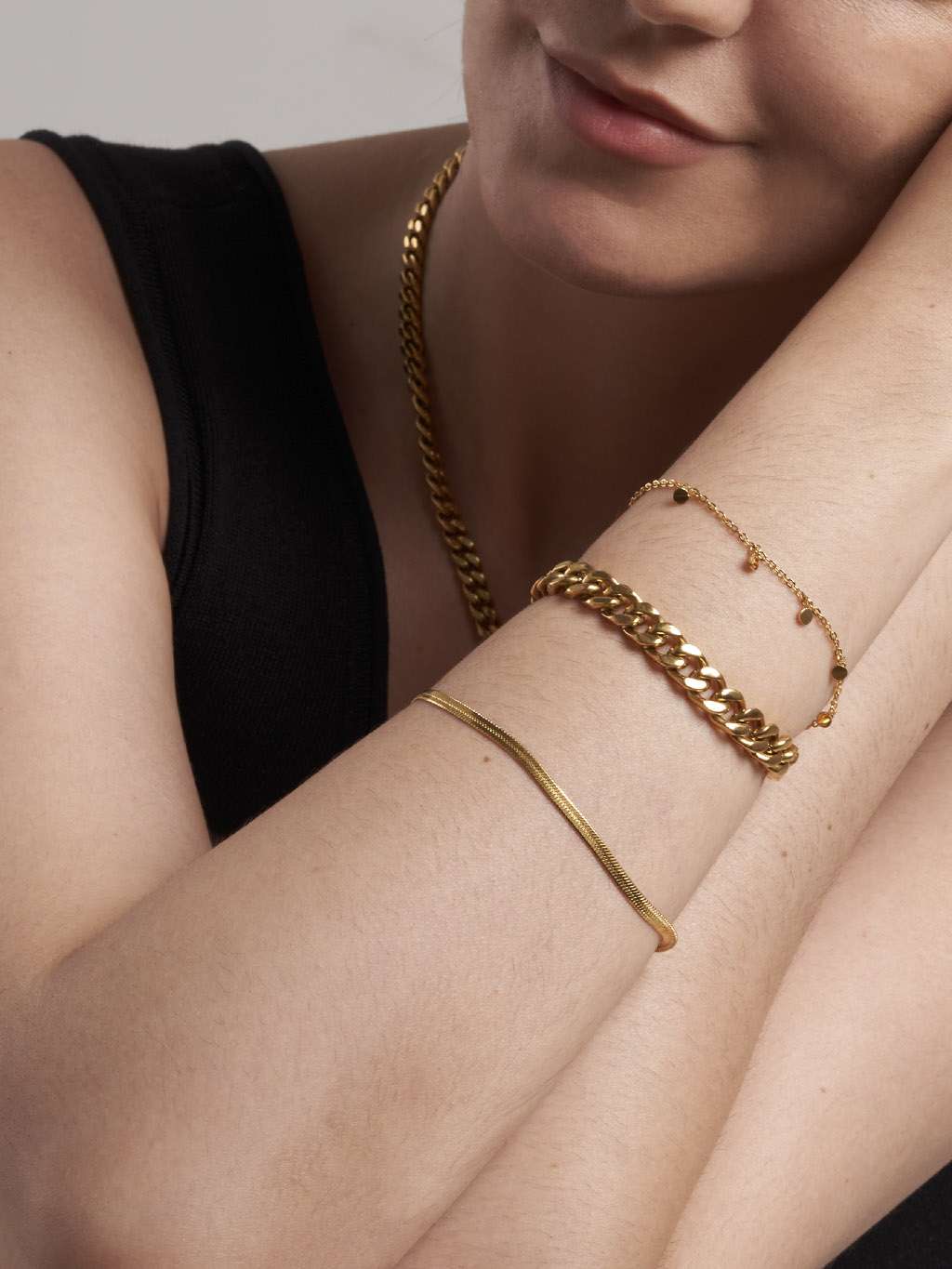 Schlangen Armband Gold & Silber - Dorose | Wasserfester Schmuck, 18K vergoldet