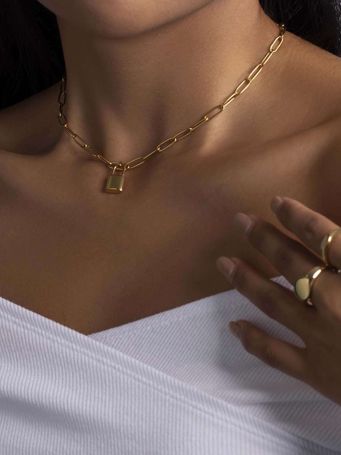 Schloss Halskette Gold & Silber - Dorose | Wasserfester Schmuck, 18K vergoldet
