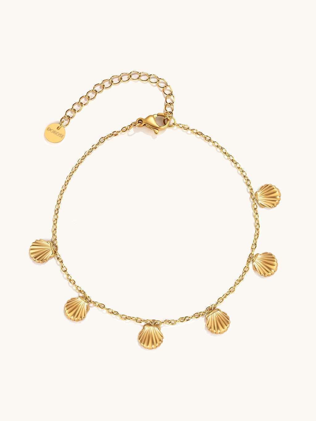 Shell Fusskettchen Gold - Dorose | Wasserfester Schmuck, 18K vergoldet
