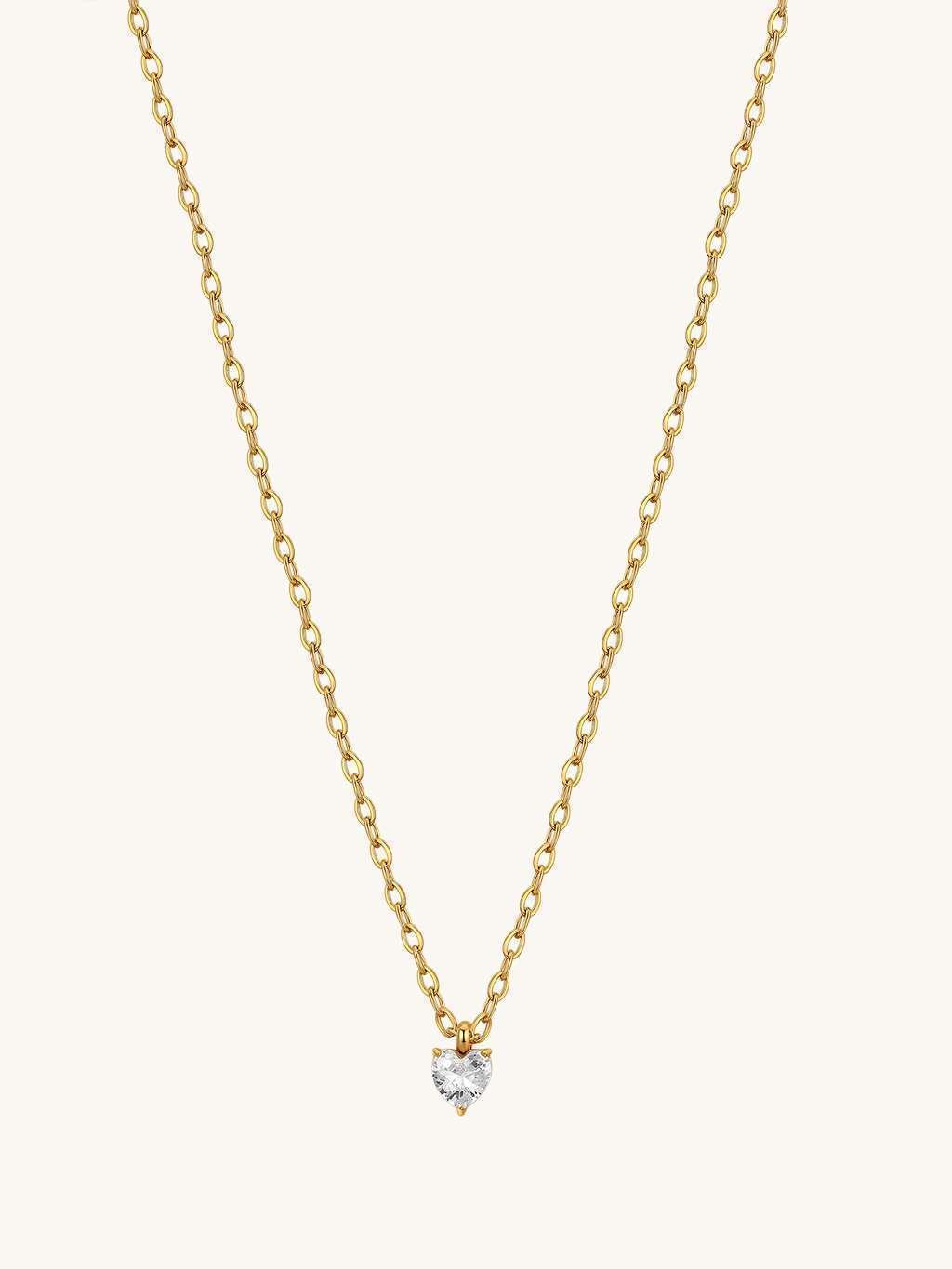 Shine Heart Halskette Gold 40+10cm - Dorose | Wasserfester Schmuck, 18K vergoldet