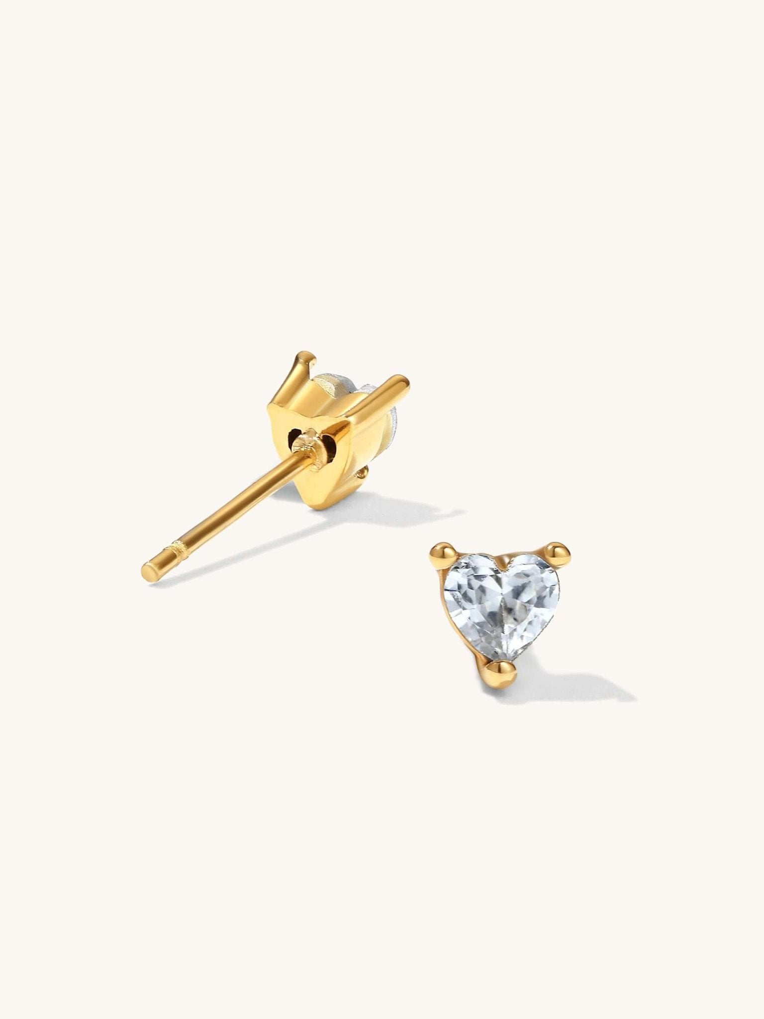 Shine Heart Halskette & Little Heart Ohrstecker Schmuck Set - Dorose | Wasserfester Schmuck, 18K vergoldet