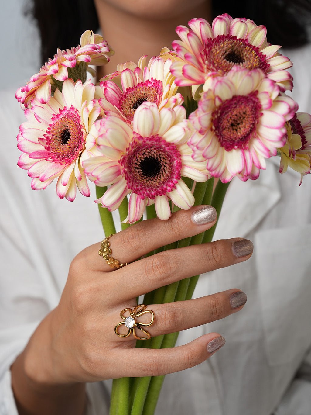 Shining Line Flower Ring Gold 55mm - Dorose | Wasserresistent, kein Verfärben