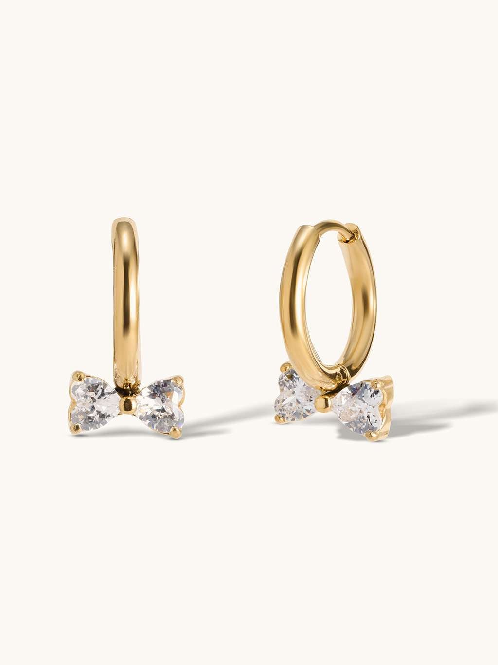 Shiny Bow Hoop Creolen Ohrringe Gold - Dorose | Wasserfester Schmuck, 18K vergoldet
