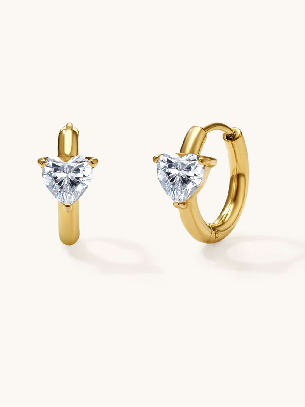 Shiny Heart Hoop Ohrringe Gold - Dorose | Wasserfester Schmuck, 18K vergoldet