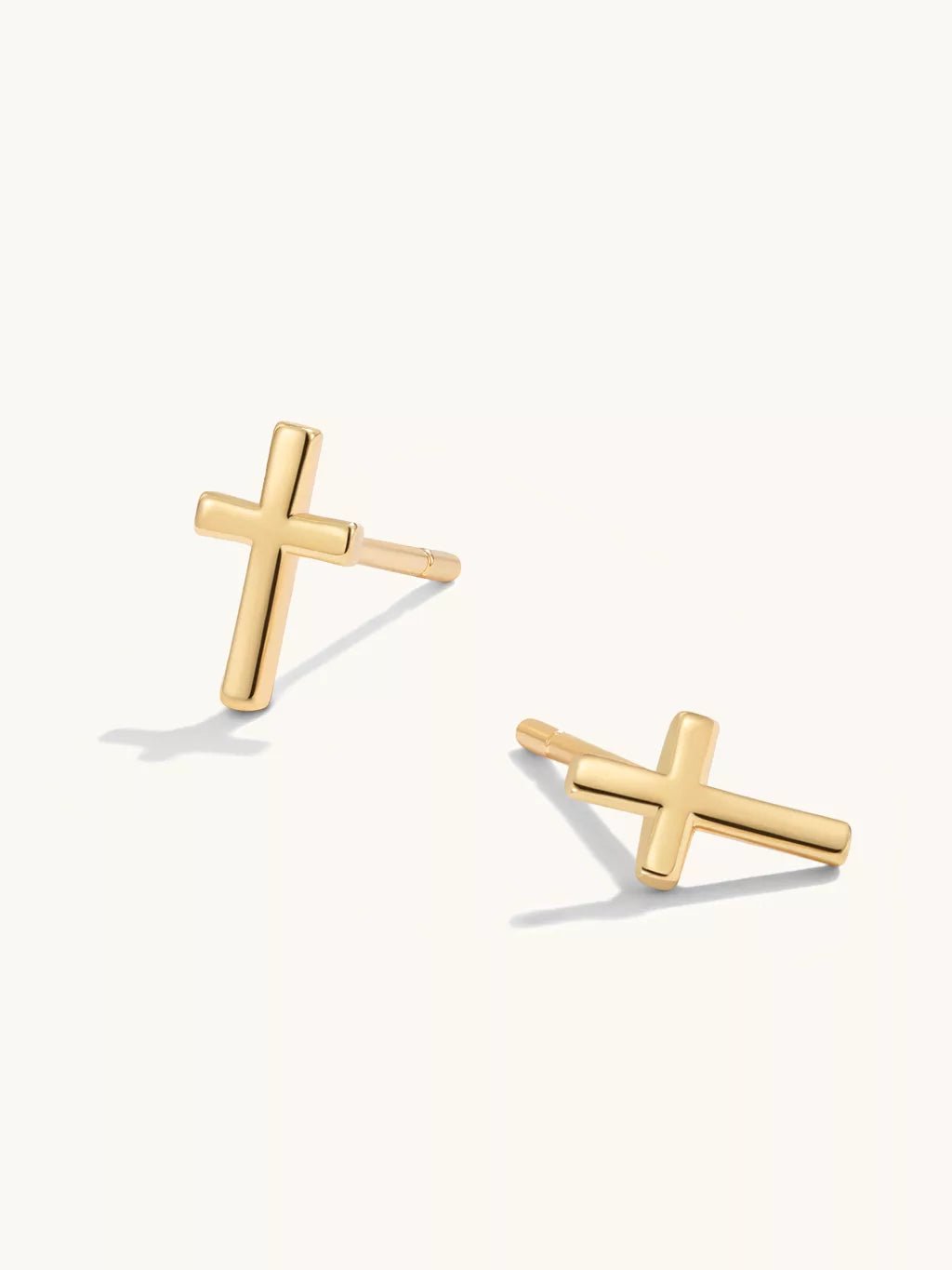 Simple Cross Ohrringe Gold - Dorose | Wasserfester Schmuck, 18K vergoldet