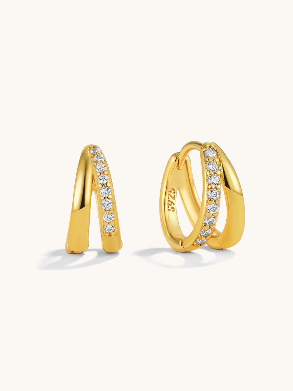 Single Glitter Hoop Ohrringe Gold & Silber 10mm - Dorose | Wasserfester Schmuck, 18K vergoldet