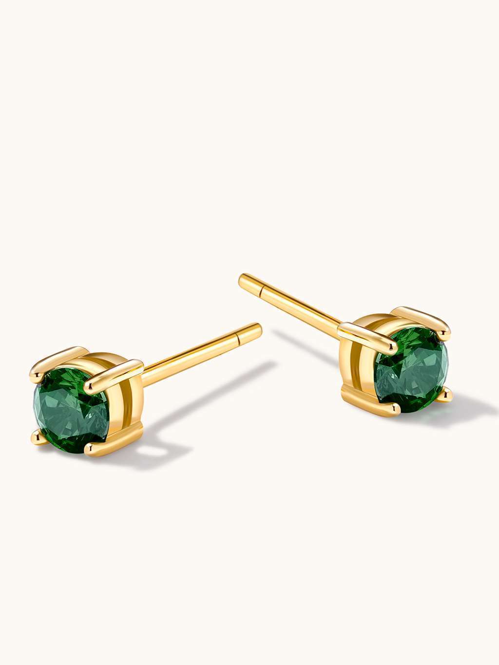 Smaragd Ohrstecker Gold - Dorose | Wasserfester Schmuck, 18K vergoldet
