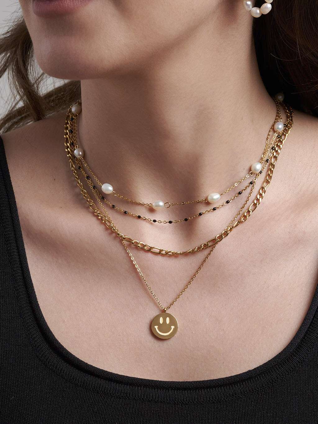 Smiley Kette Gold - Dorose | Wasserfester Schmuck, 18K vergoldet