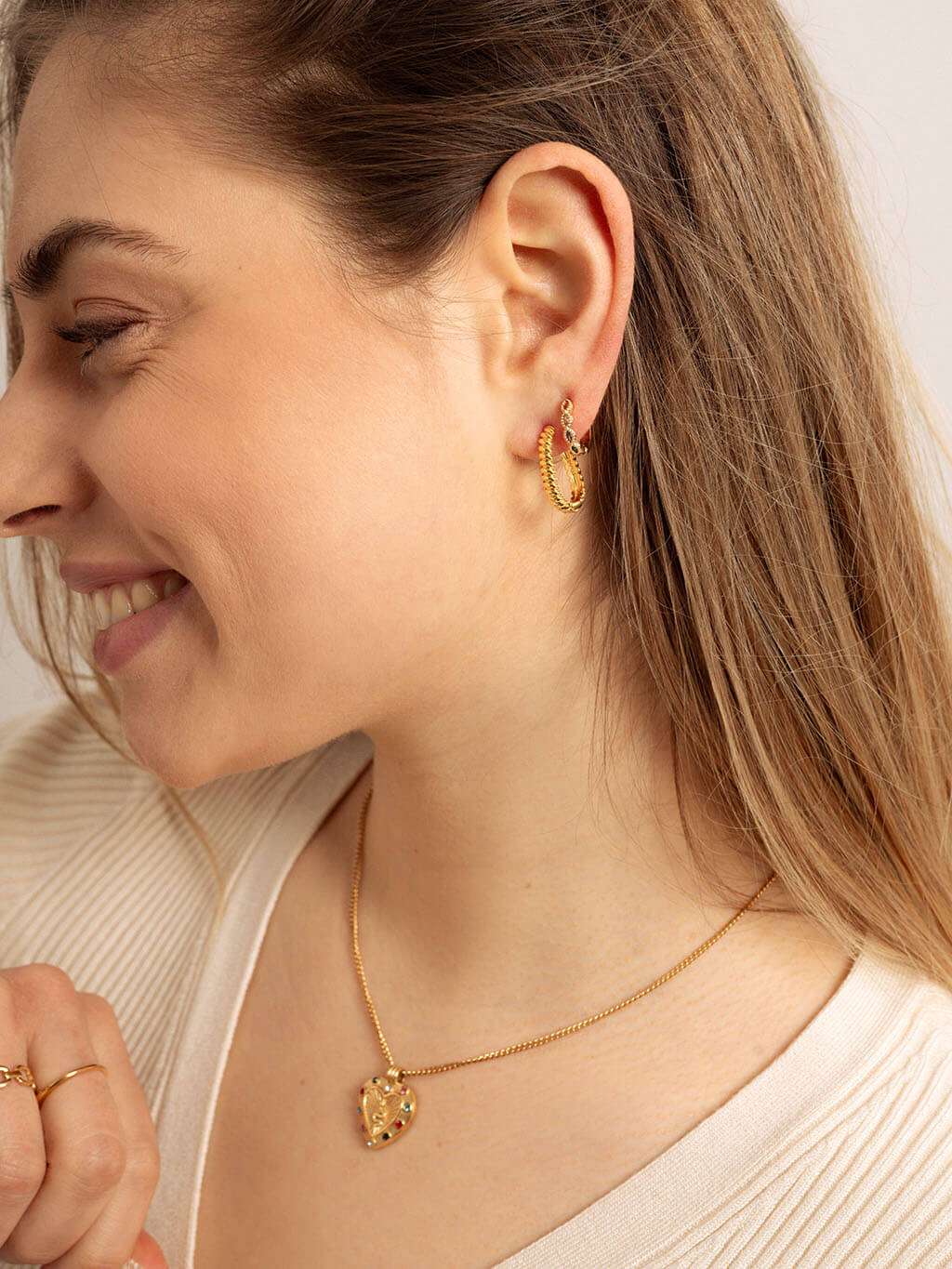 Snake Heart Kette Gold - Dorose | Wasserfester Schmuck, 18K vergoldet