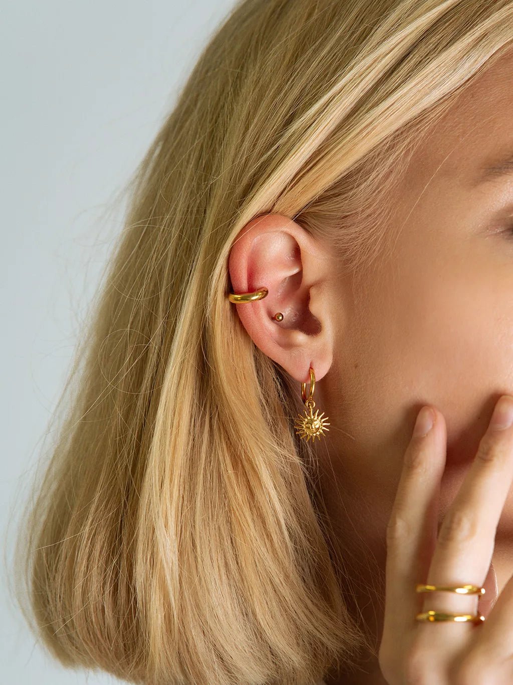 Sonnenlicht Halskette & Ohrringe Schmuck Set - Dorose | Wasserfester Schmuck, 18K vergoldet