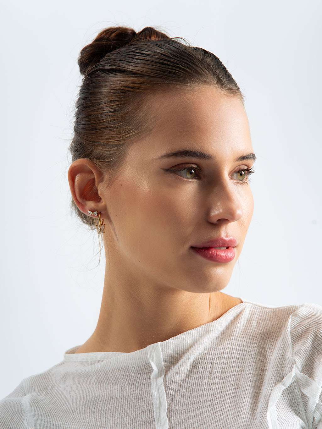 Sparkling Bow Ohrstecker Gold - Dorose | Wasserfester Schmuck, 18K vergoldet