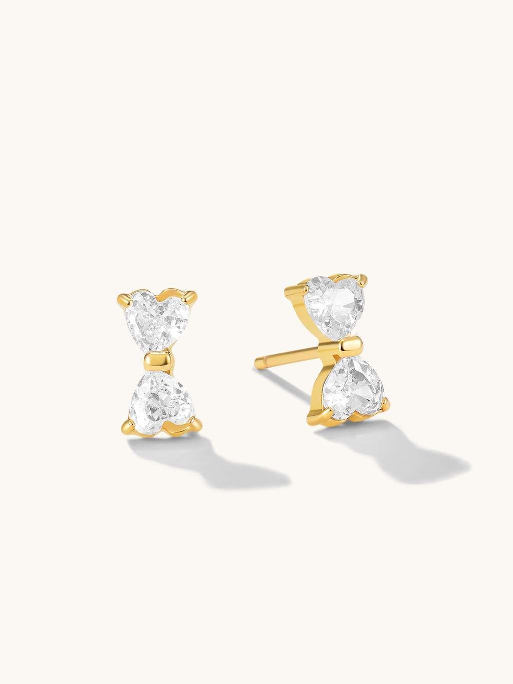 Sparkling Bow Ohrstecker Gold - Dorose | Wasserfester Schmuck, 18K vergoldet