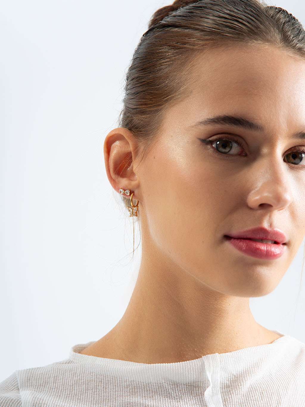 Sparkling Bow Ohrstecker Gold - Dorose | Wasserfester Schmuck, 18K vergoldet