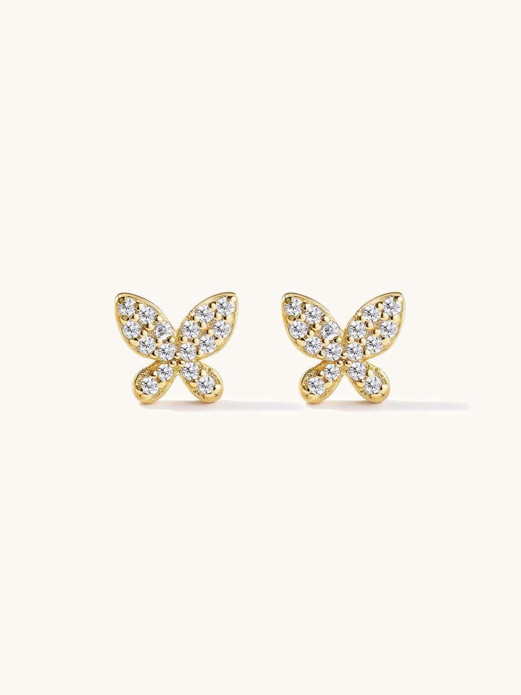 Sparkling Butterfly Ohrstecker Gold - Dorose | Wasserfester Schmuck, 18K vergoldet
