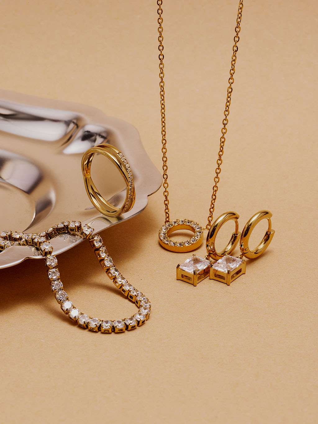 Sparkling Circle Kette Gold & Silber - Dorose | Wasserfester Schmuck, 18K vergoldet