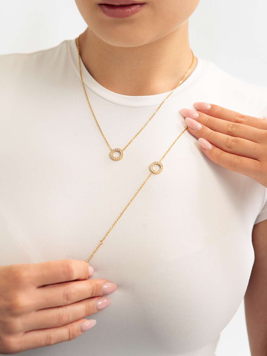 Sparkling Circle Kette Gold & Silber - Dorose | Wasserfester Schmuck, 18K vergoldet