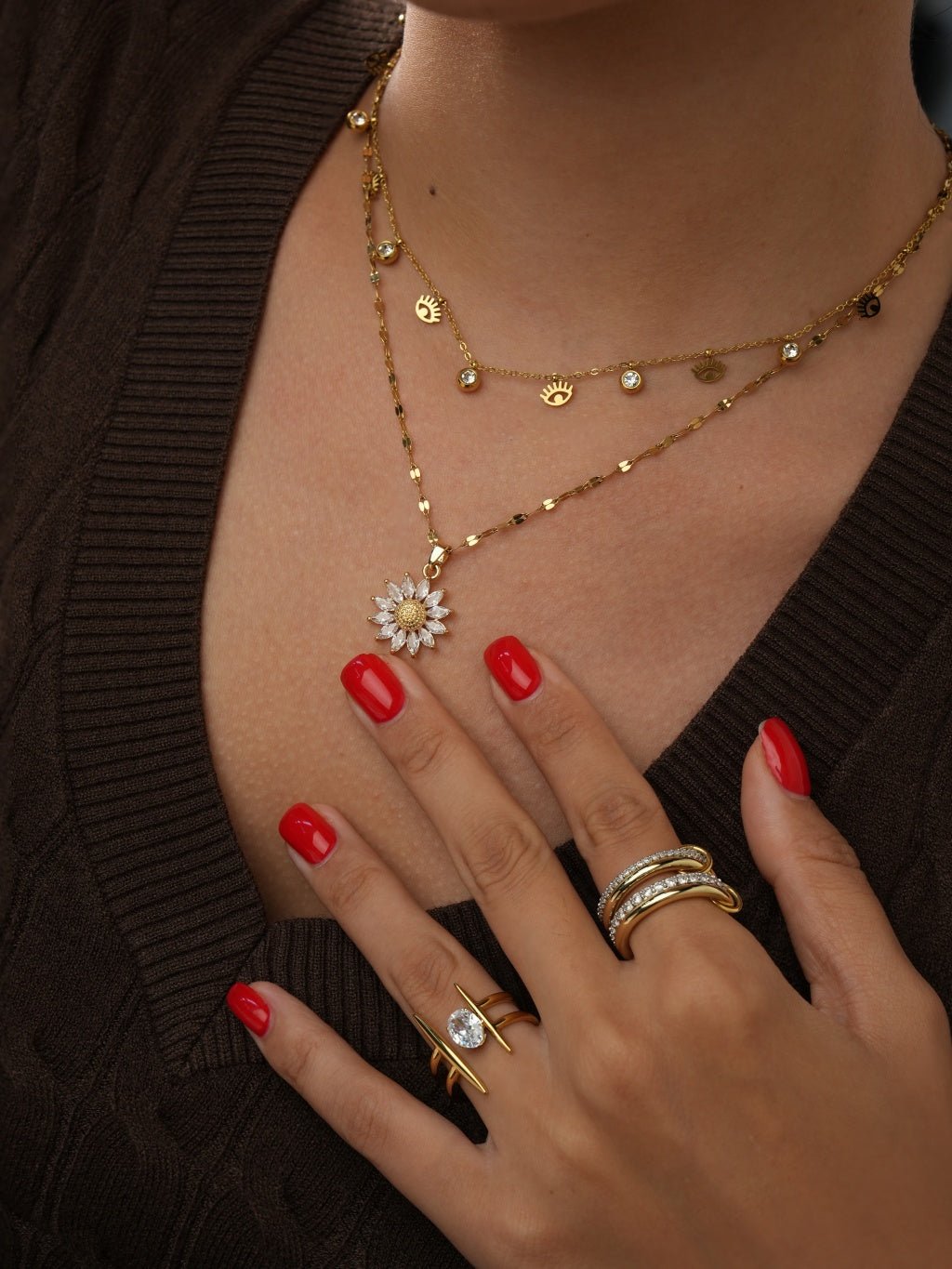 Sparkling Eyes Kette Gold - Dorose | Wasserresistent, kein Verfärben