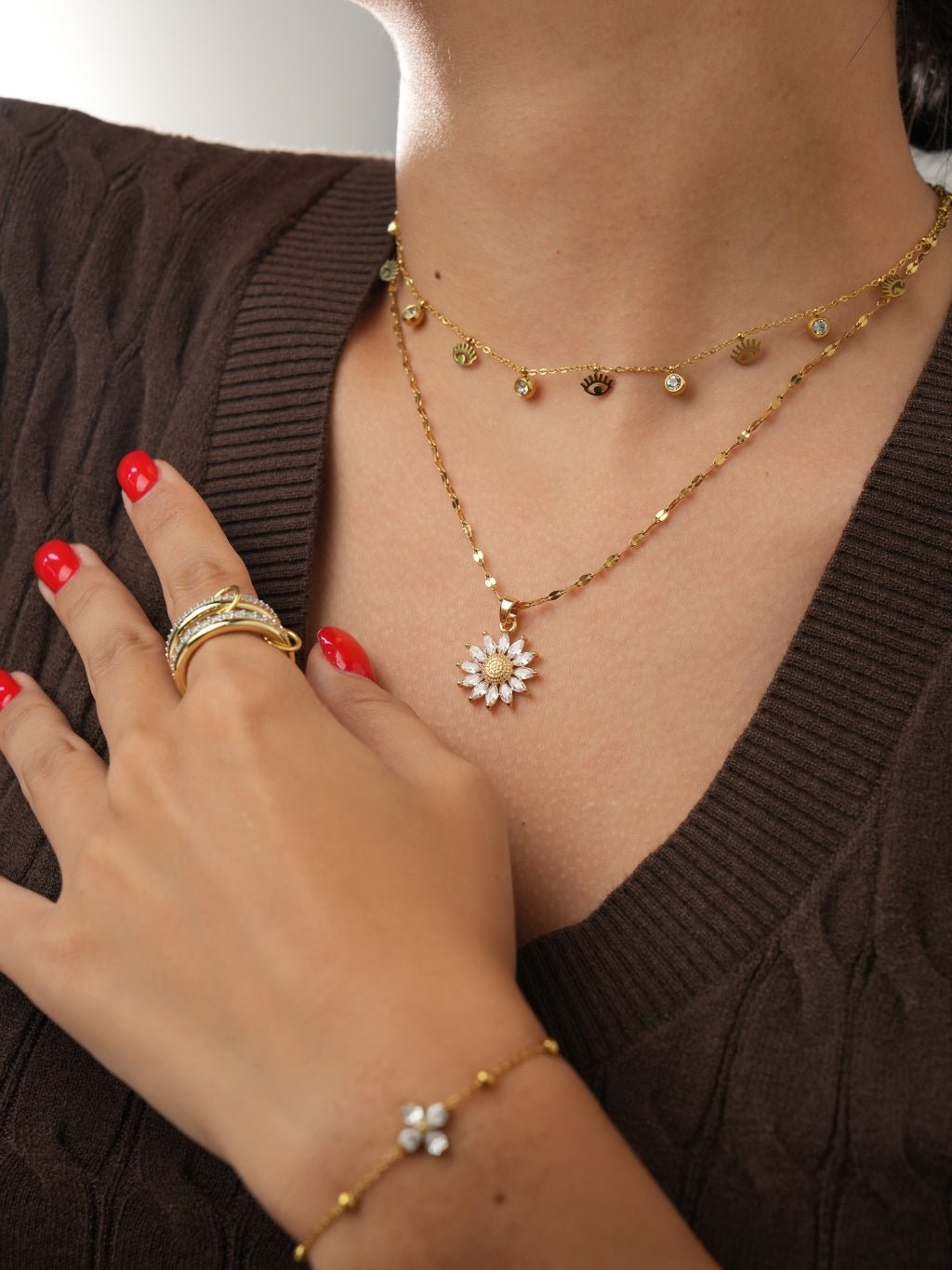 Sparkling Eyes Kette Gold - Dorose | Wasserresistent, kein Verfärben