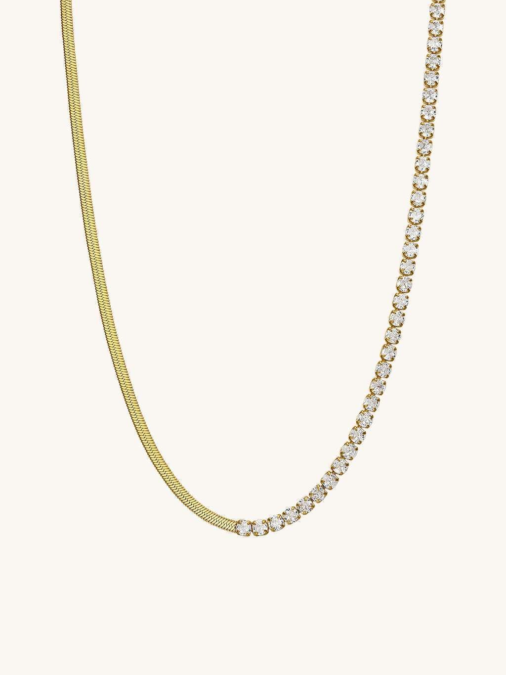 Sparkling mit Schlangen Halskette Gold - Dorose | Wasserfester Schmuck, 18K vergoldet