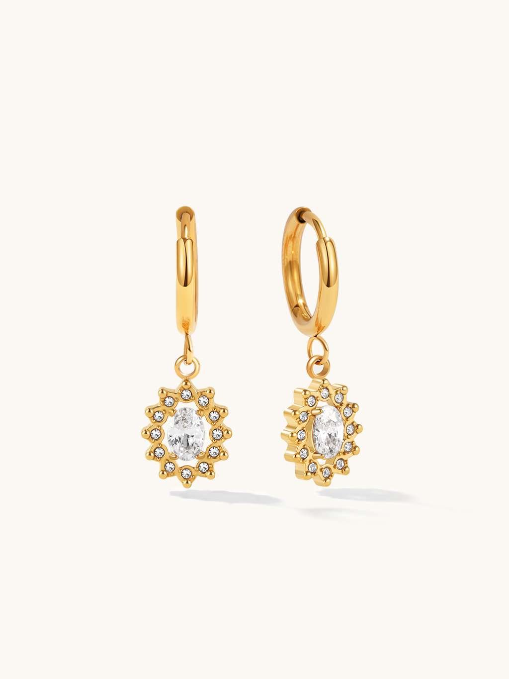 Sparkling Sunflower Hoop Ohrringe Gold - Dorose | Wasserfester Schmuck, 18K vergoldet