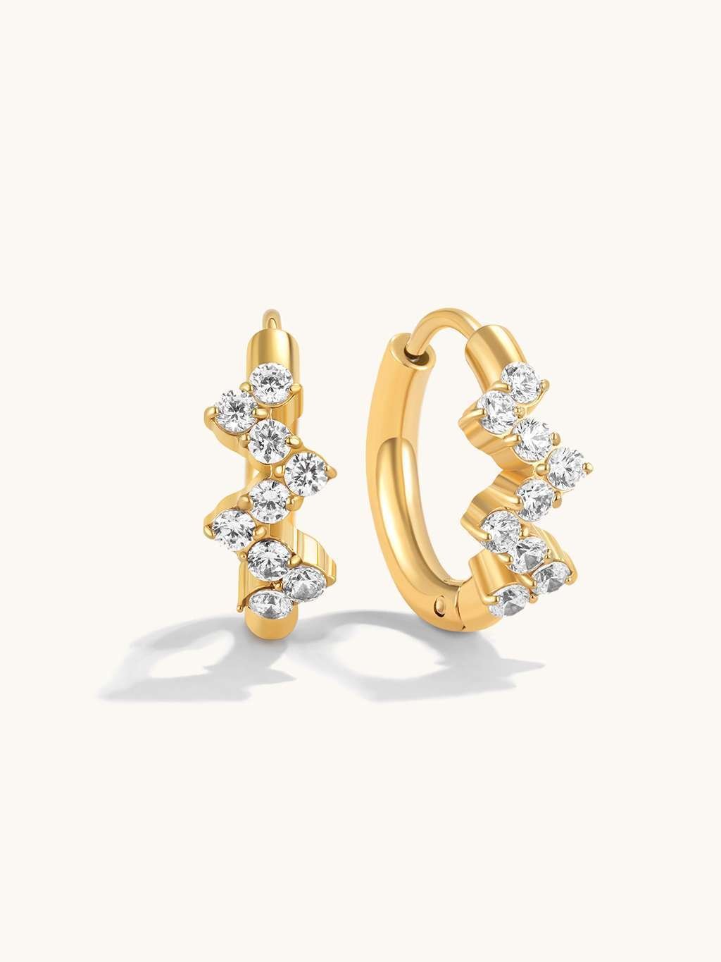 Sparkling Wave Hoop Ohrringe Gold 11mm - Dorose | Wasserfester Schmuck, 18K vergoldet