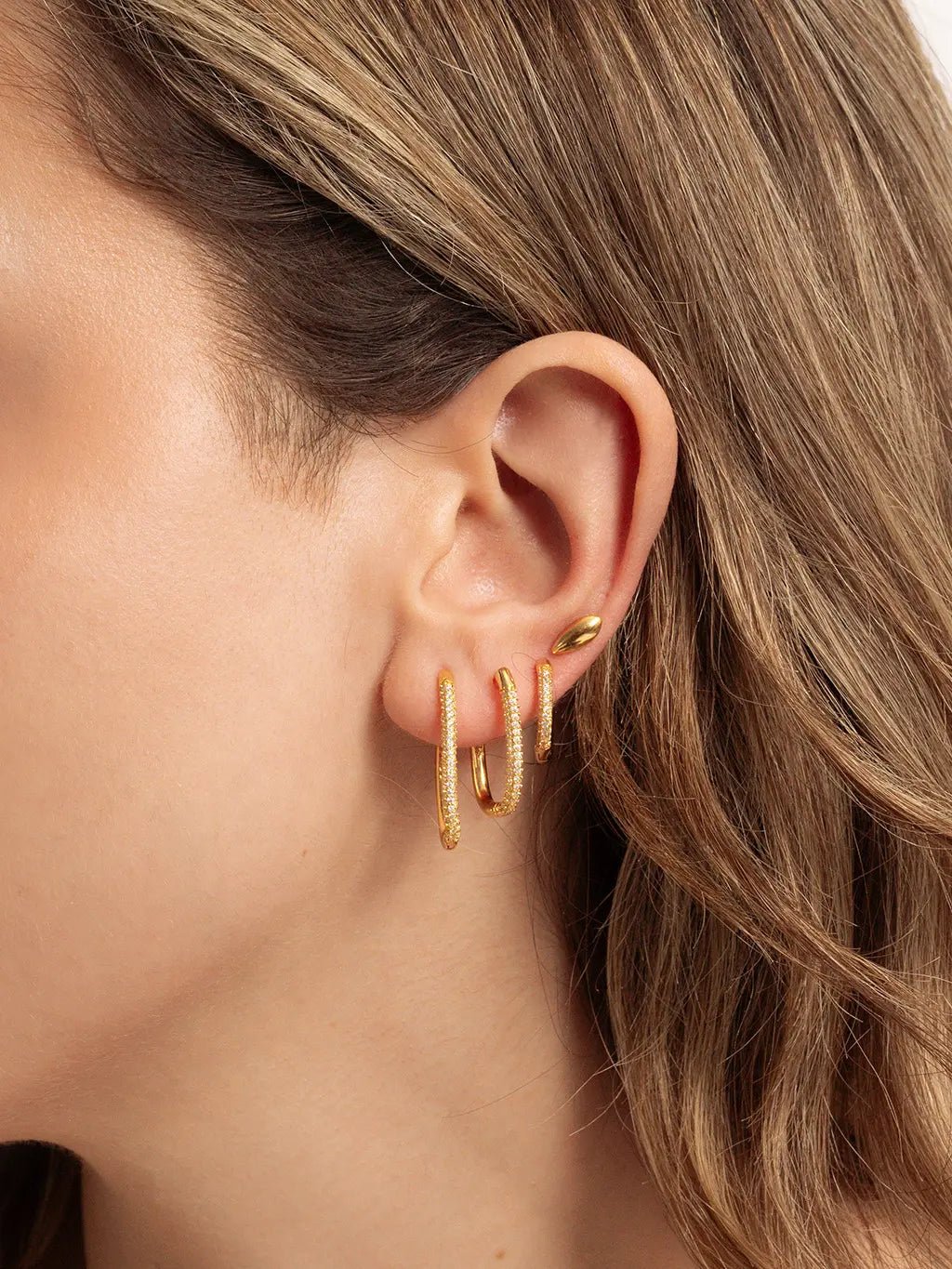 Square Hoop Ohrringe Gold Large - Dorose | Wasserfester Schmuck, 18K vergoldet