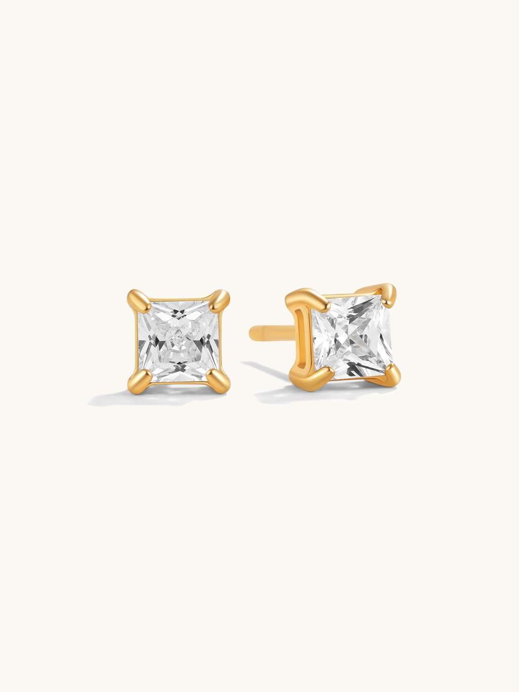 Square Shine Ohrstecker Gold 3mm 4mm 5mm - Dorose | Wasserfester Schmuck, 18K vergoldet