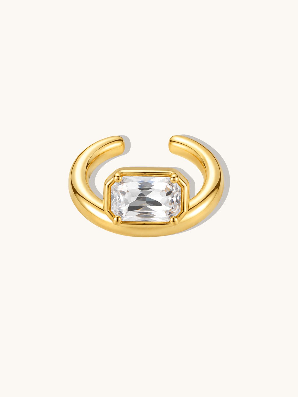 Square Zirkonia Ear Cuff Gold - Dorose | Wasserresistent, kein Verfärben