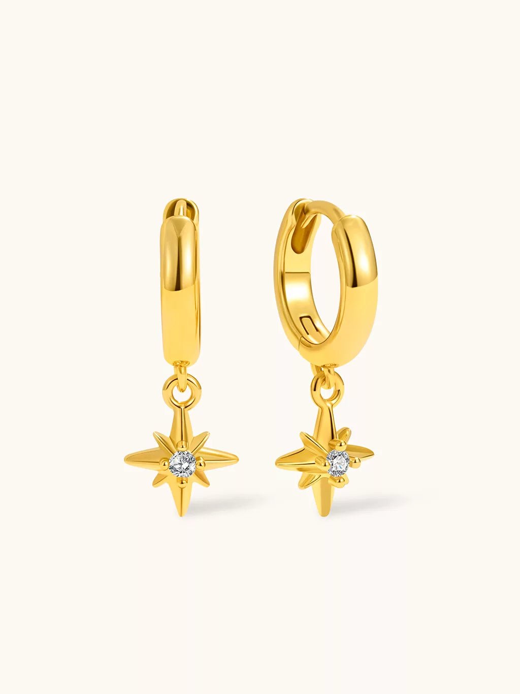 Star Hoop Ohrringe Gold 8,8mm - Dorose | Wasserfester Schmuck, 18K vergoldet
