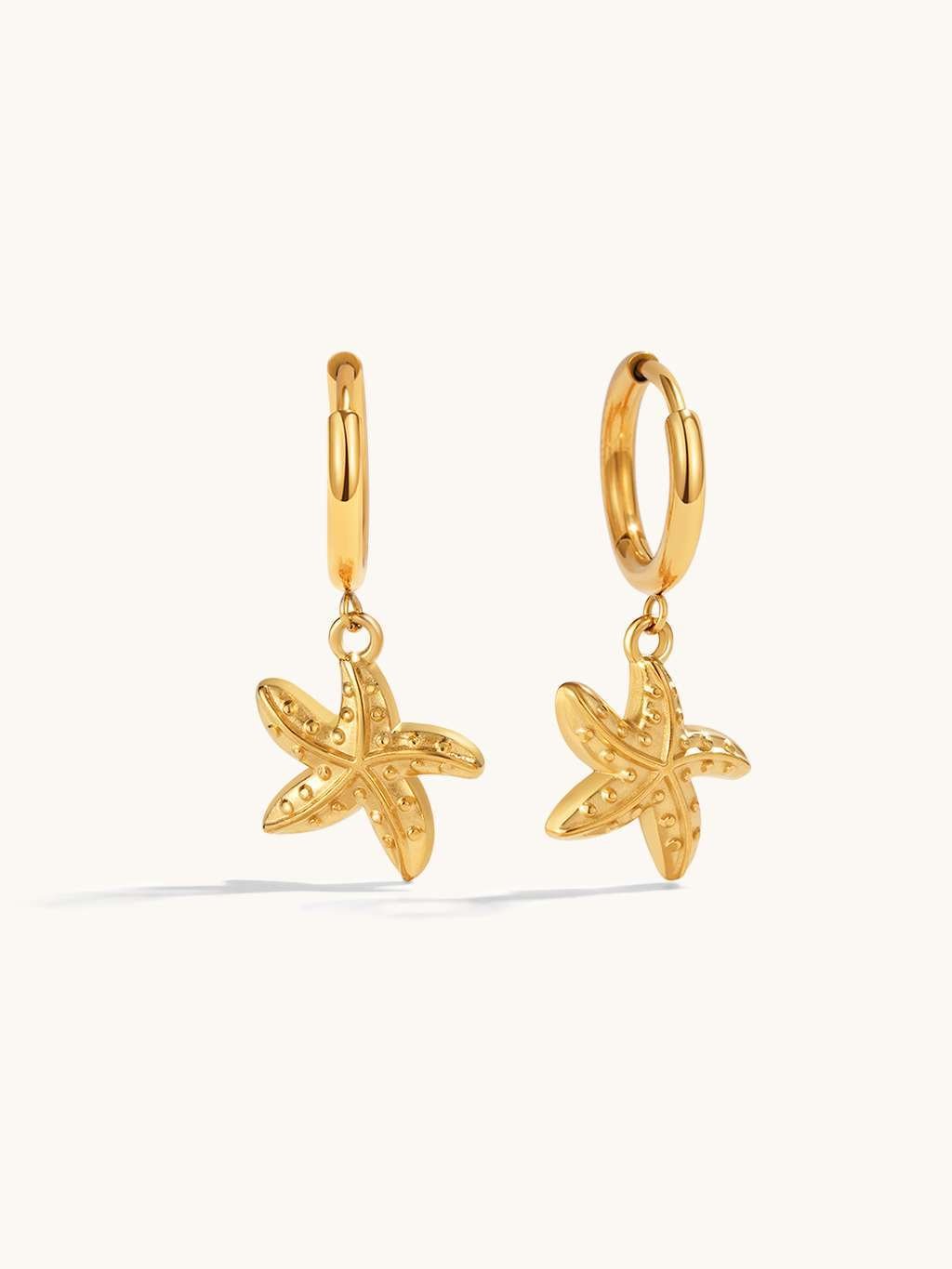 Starfish Ohrringe Gold 10,5mm - Dorose | Wasserfester Schmuck, 18K vergoldet