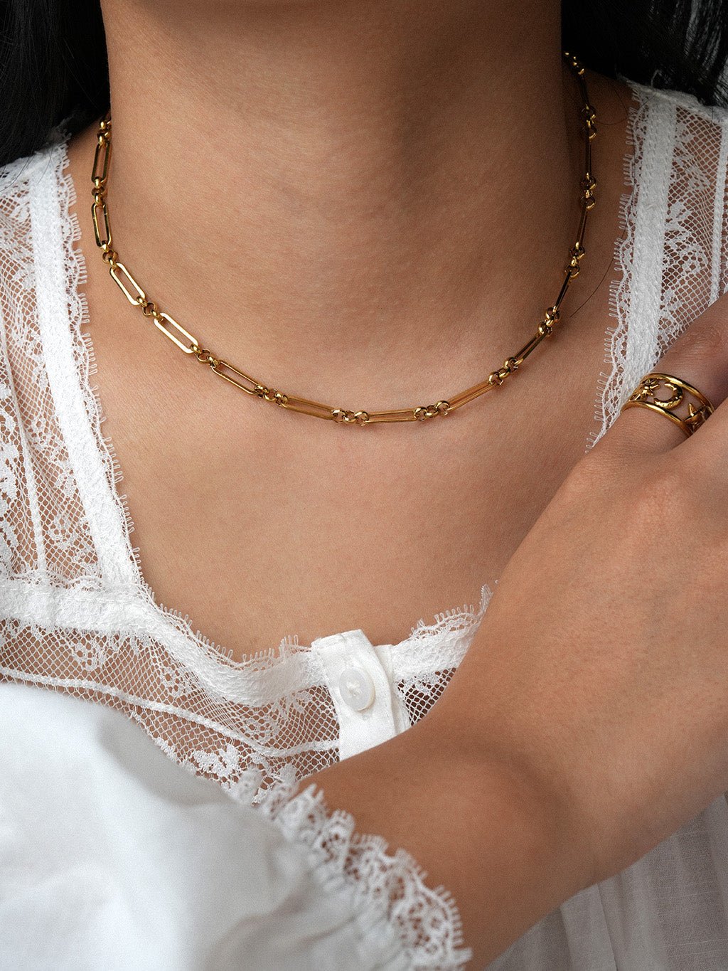 Statement Kette mit runden Gliedern Gold - Dorose | Wasserresistent, kein Verfärben