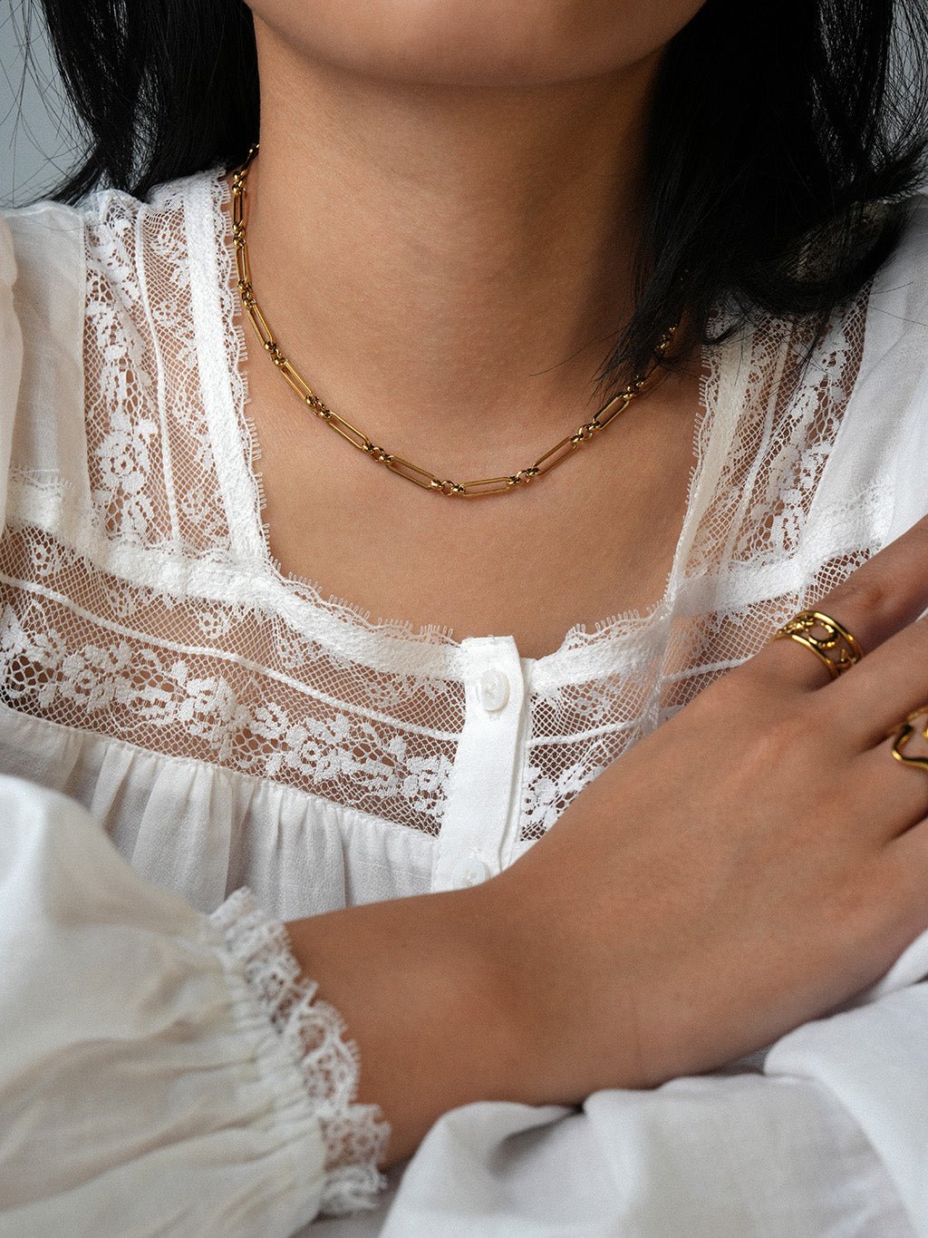 Statement Kette mit runden Gliedern Gold - Dorose | Wasserresistent, kein Verfärben