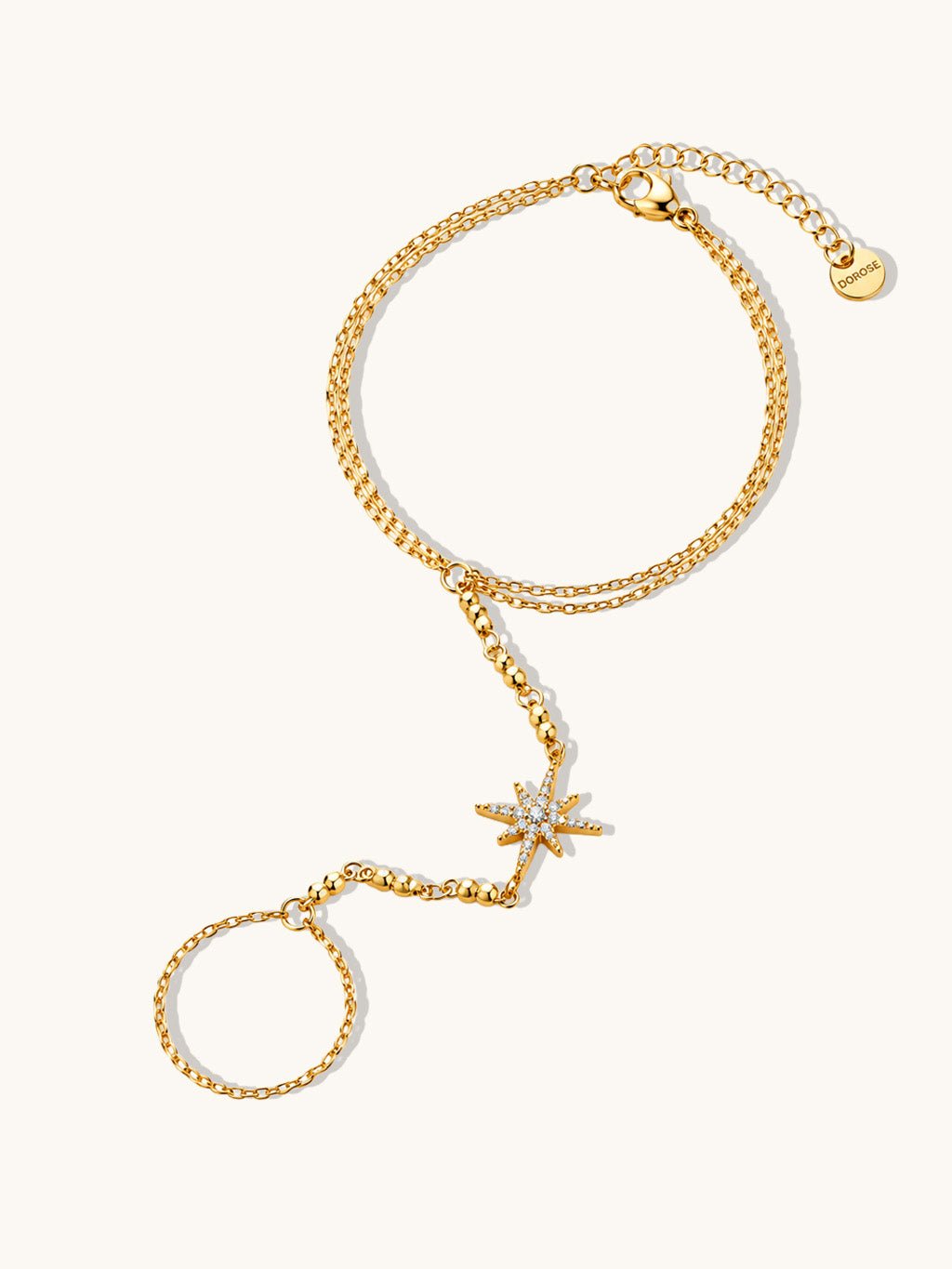 Stern Handkette Gold mit Zirkonia - Dorose | Wasserresistent, kein Verfärben