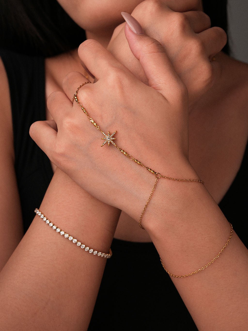 Stern Handkette Gold mit Zirkonia - Dorose | Wasserresistent, kein Verfärben