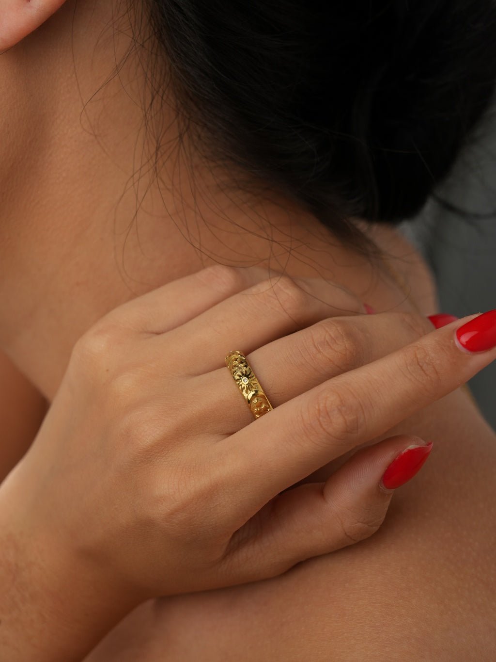 Sun Moon Star Ring Gold - Dorose | Wasserresistent, kein Verfärben