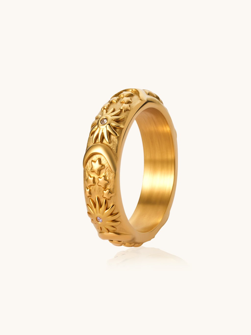 Sun Moon Star Ring Gold - Dorose | Wasserresistent, kein Verfärben