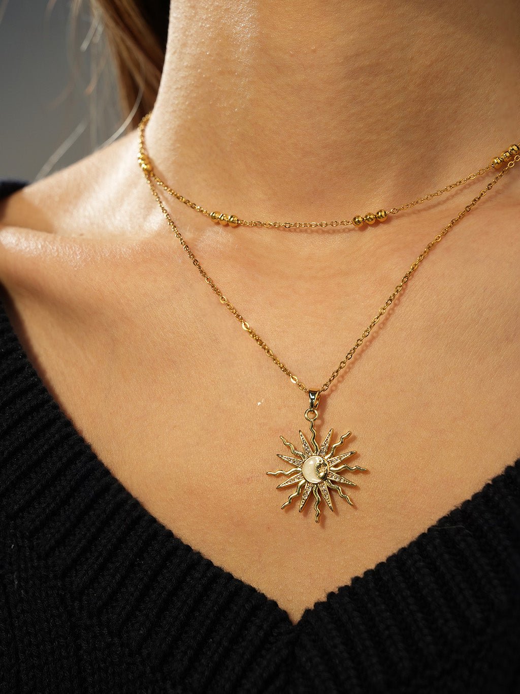 Sun Star Kette Gold - Dorose | Wasserresistent, kein Verfärben