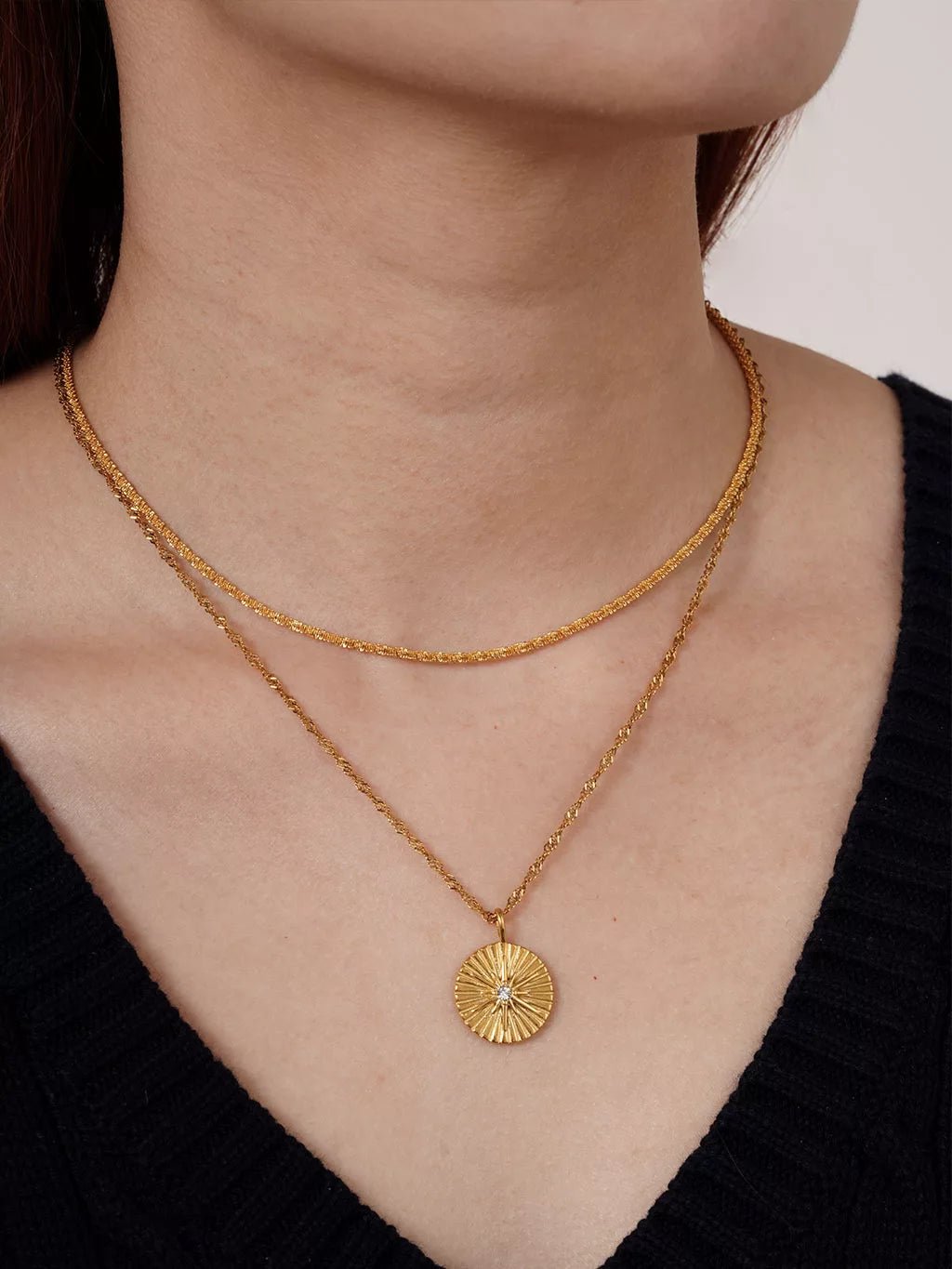 Sunrise Halskette Gold - Dorose | Wasserfester Schmuck, 18K vergoldet