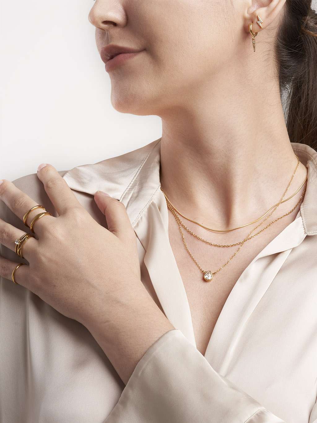 Tear Dorp Halskette Gold - Dorose | Wasserfester Schmuck, 18K vergoldet