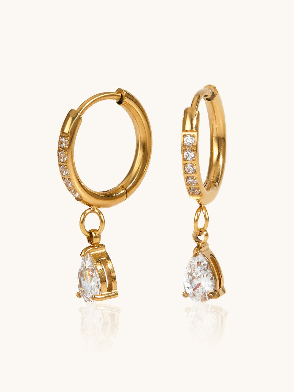 Tear Drop Huggie Hoop Ohrringe Gold - Dorose | Wasserfester Schmuck